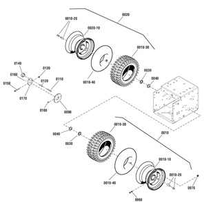 Wheels And Tires Group Diagram and Parts List for 1695931 2010 Briggs and Stratton Snow Blower